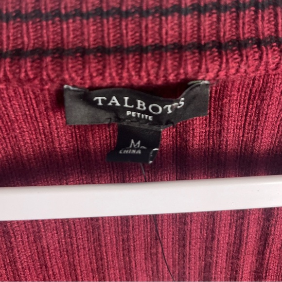 NWT Talbots Women's Plus Burgundy Button Front Ribbed Cardigan Sweater SZ MP - Picture 3 of 6